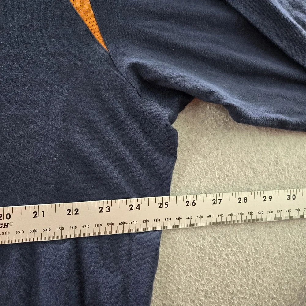 VINTAGE Jordan Men Shirt XXL Navy Y2K Colorblock Air Logo Long Sleeve‎
